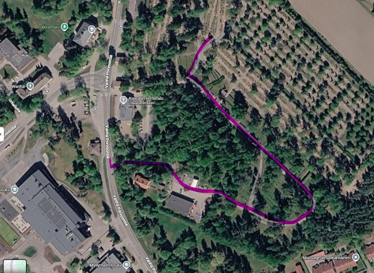 Kartta uudesta reitistä.